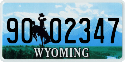WY license plate 9002347