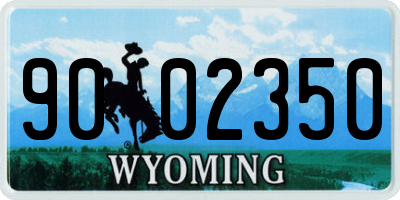 WY license plate 9002350