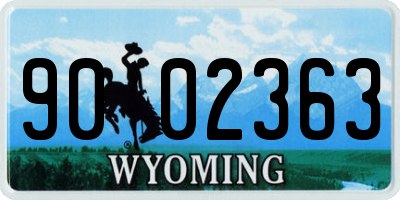 WY license plate 9002363