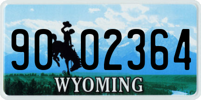 WY license plate 9002364
