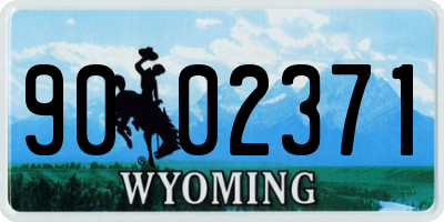 WY license plate 9002371