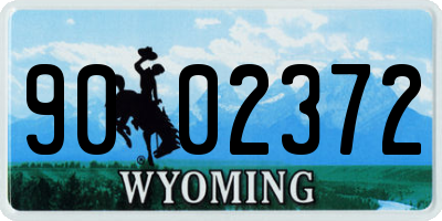 WY license plate 9002372