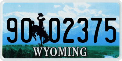 WY license plate 9002375