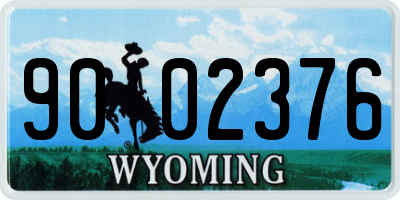 WY license plate 9002376