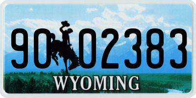 WY license plate 9002383