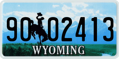 WY license plate 9002413