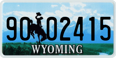 WY license plate 9002415