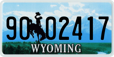 WY license plate 9002417