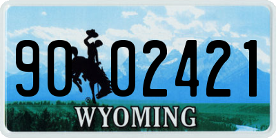 WY license plate 9002421