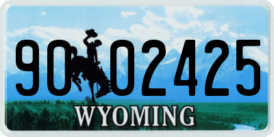 WY license plate 9002425