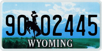 WY license plate 9002445