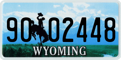 WY license plate 9002448