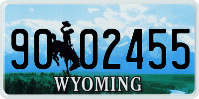 WY license plate 9002455
