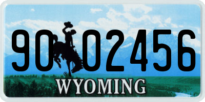WY license plate 9002456
