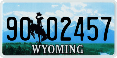 WY license plate 9002457