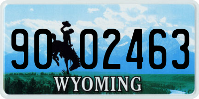 WY license plate 9002463