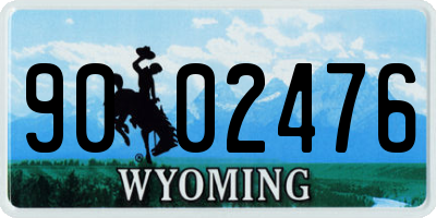 WY license plate 9002476