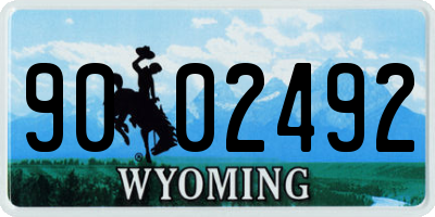 WY license plate 9002492