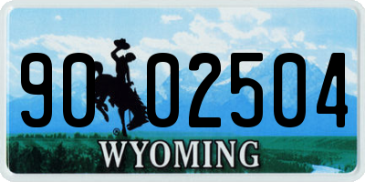 WY license plate 9002504