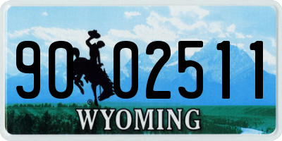 WY license plate 9002511