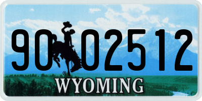 WY license plate 9002512