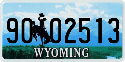 WY license plate 9002513