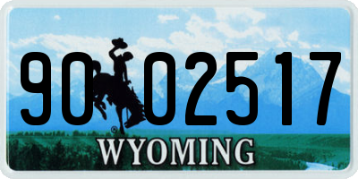 WY license plate 9002517