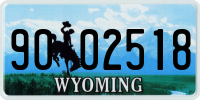 WY license plate 9002518