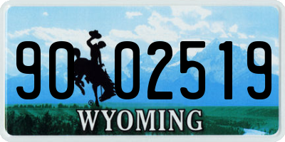 WY license plate 9002519