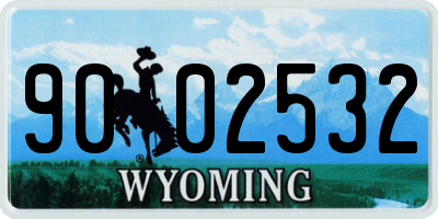 WY license plate 9002532