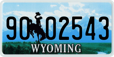 WY license plate 9002543