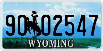WY license plate 9002547