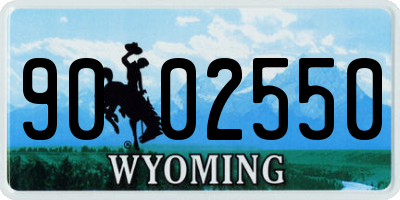 WY license plate 9002550