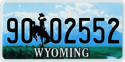 WY license plate 9002552