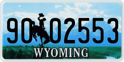 WY license plate 9002553