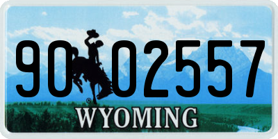 WY license plate 9002557