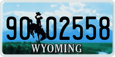 WY license plate 9002558