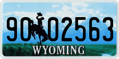 WY license plate 9002563