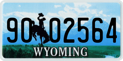 WY license plate 9002564
