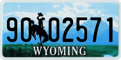 WY license plate 9002571