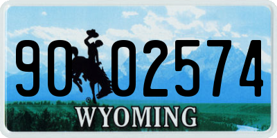 WY license plate 9002574