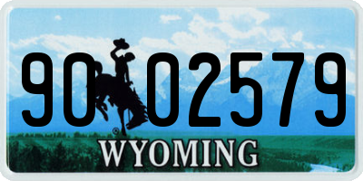 WY license plate 9002579