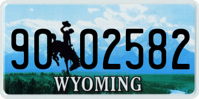 WY license plate 9002582