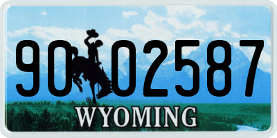 WY license plate 9002587