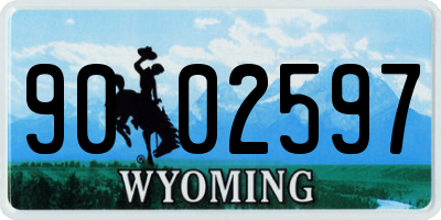 WY license plate 9002597
