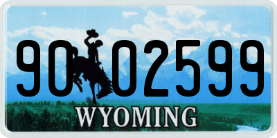 WY license plate 9002599
