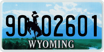 WY license plate 9002601