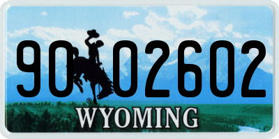 WY license plate 9002602
