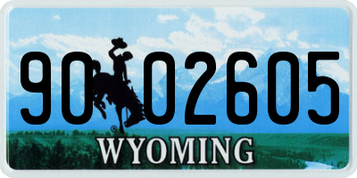 WY license plate 9002605