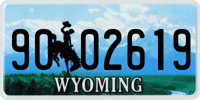WY license plate 9002619